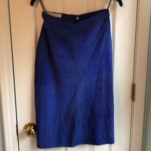 Vintage Blue Suede Skirt